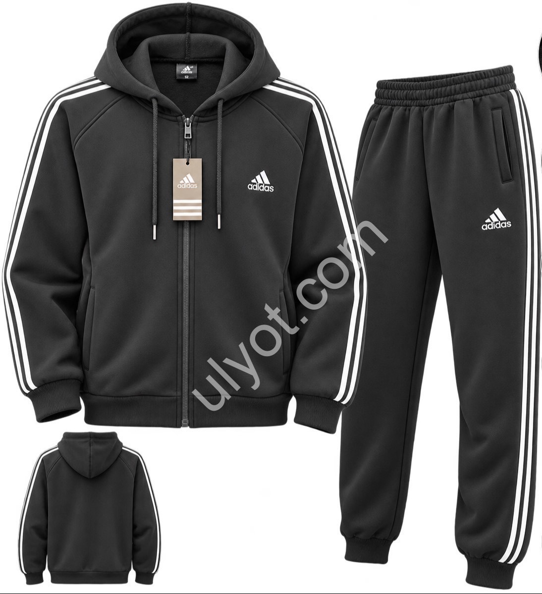 СПОРТ.КОСТЮМ A01 (46-54) ФЛИС МАНЖЕТ ЧЕРНЫЙ 