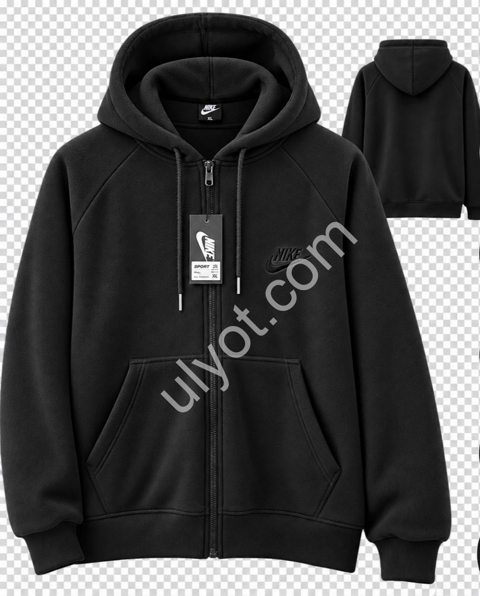 СПОРТ.КОФТА N02 (56-64) ФЛИС ЧЕРНЫЙ 