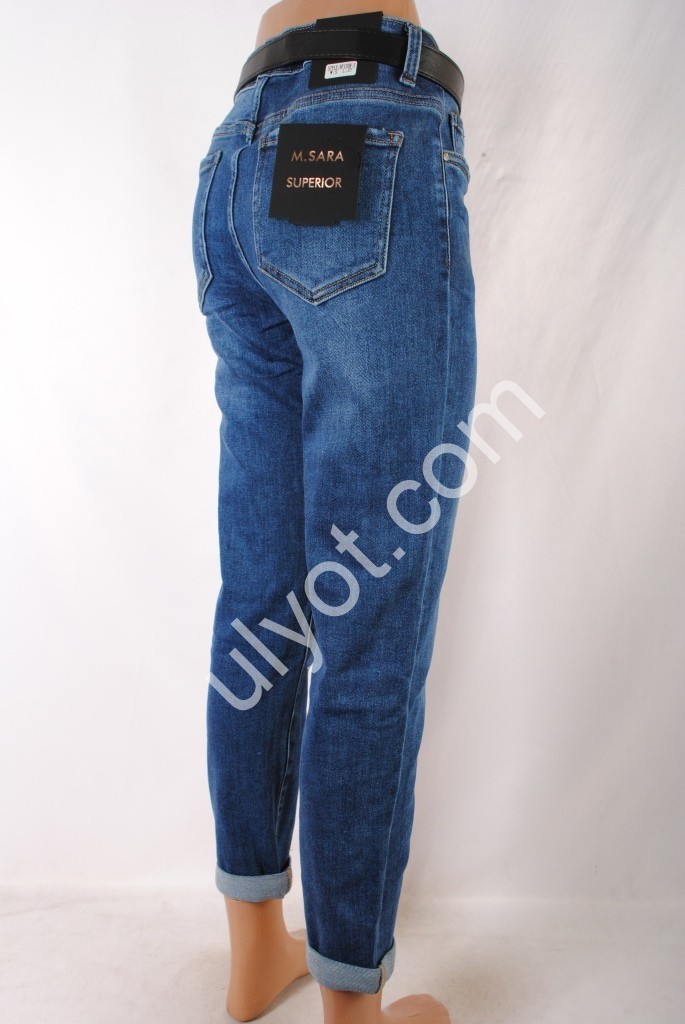Фото 3 ДЖИНСЫ M.SARA (XS-XL(2S)) СИНИЙ 1208-2