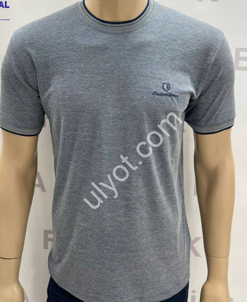 ФУТБОЛКА-2 (M-2XL) СЕРО-ГОЛУБОЙ 8006