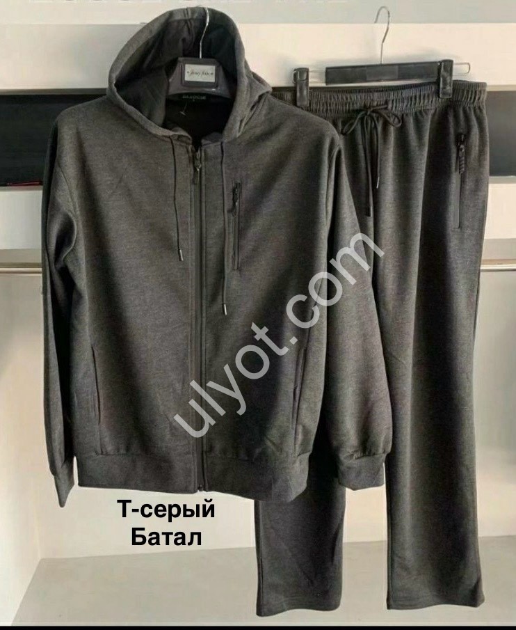 СПОРТ.КОСТЮМ (3XL-7XL) ПРЯМОЙ Т.СЕРЫЙ 2383