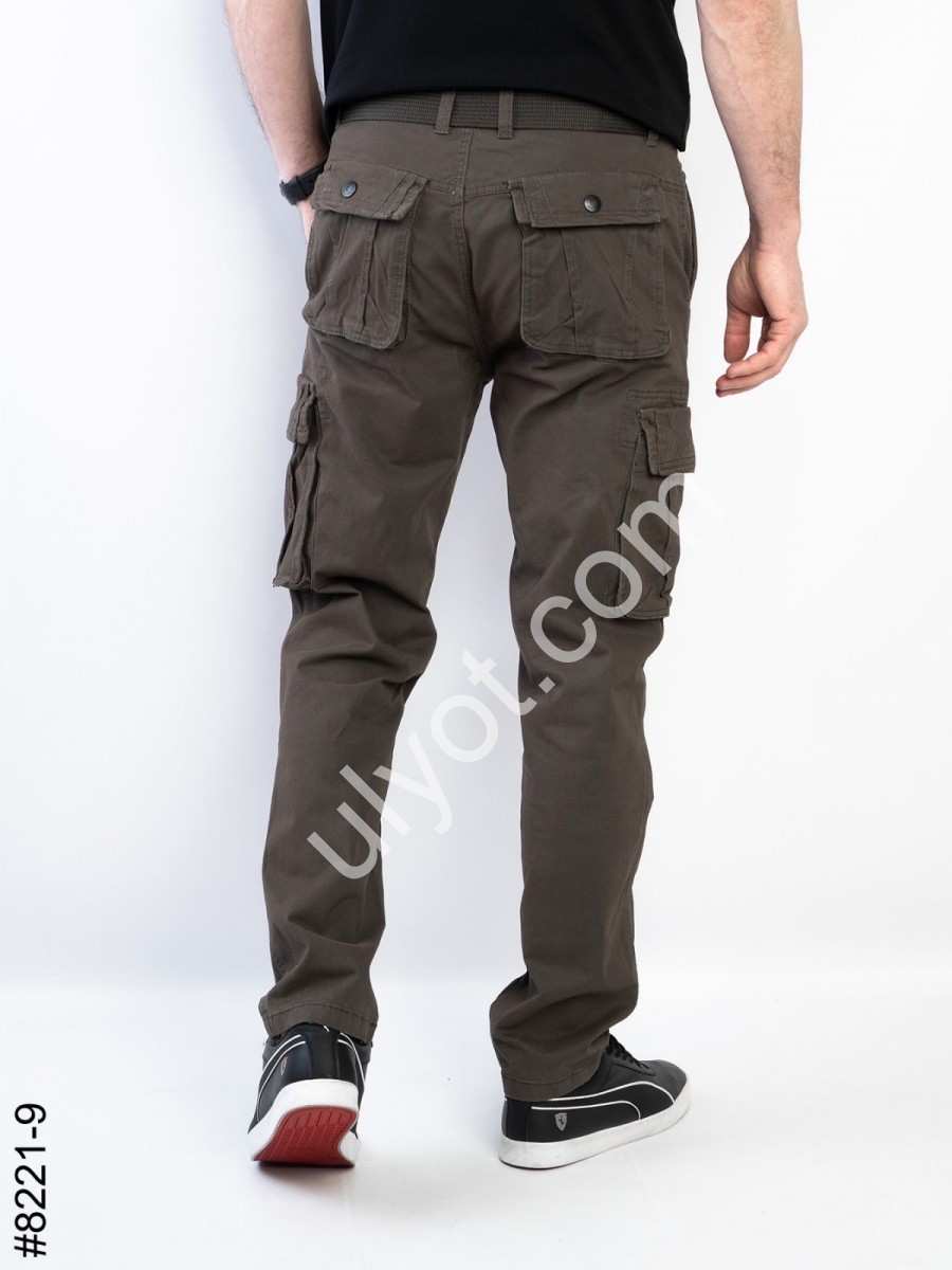 Фото 1 ДЖИНСЫ КАРГО (L-3XL) СЕРЫЙ 8221-9