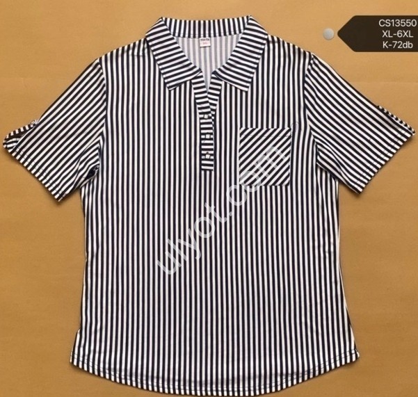 БЛУЗКА (XL-6XL) ЧОРНИЙ+БІЛИЙ 13550