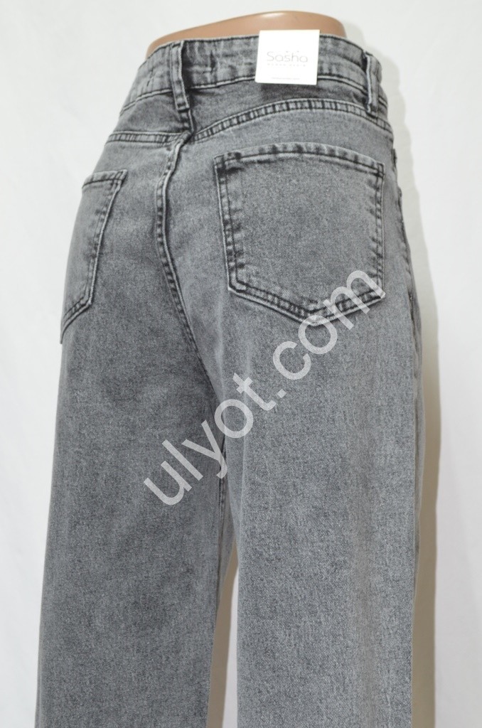 ДЖИНСЫ SASHA (30-36) ГРАФИТ 0890