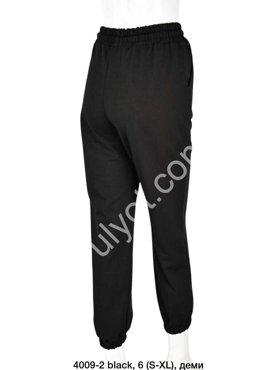 СПОРТ.ШТАНЫ (S-XL) МАНЖЕТ ЧЕРНЫЙ 4009-2