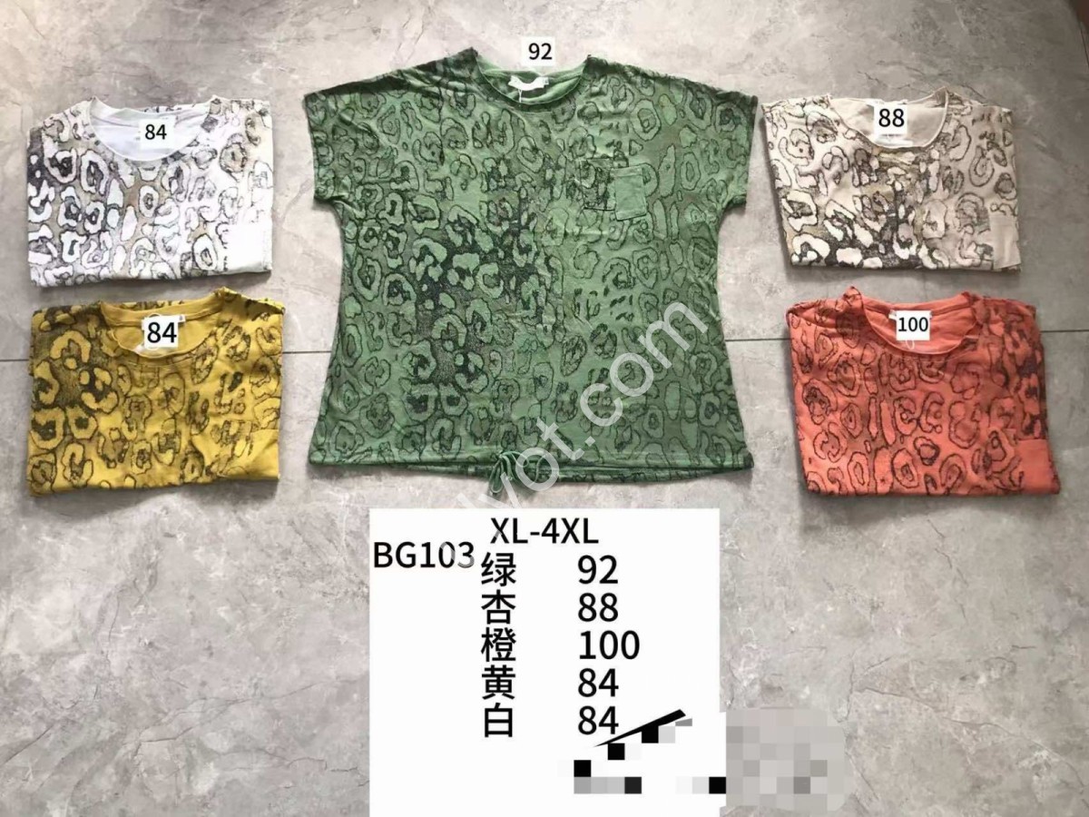 ФУТБОЛКА ЛЕОПАРД (XL-4XL) МИКС BG103
