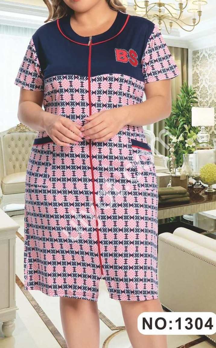 ХАЛАТ (54-62) Т.СИНИЙ+РОЗ 1304