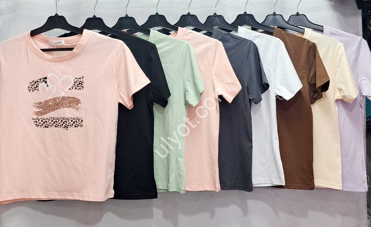 ФУТБОЛКА ПРИНТ ЛЕО ONE SIZE (44/48) МІКС 5172