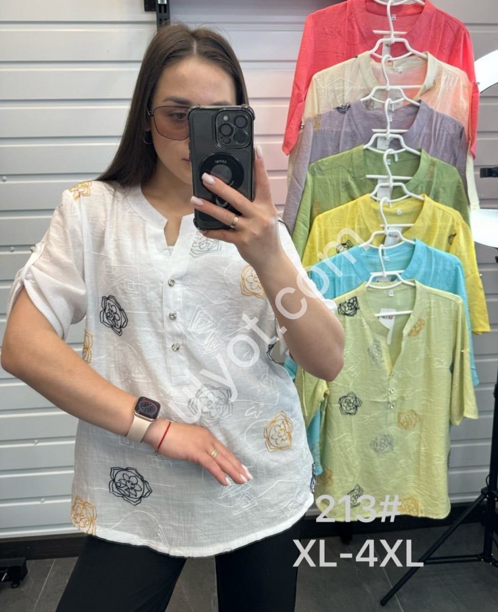 БЛУЗКА ВИШИВКА (XL-4XL) Жовтий 213