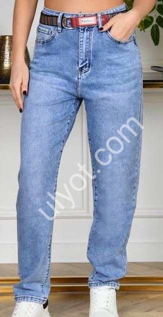 ДЖИНСЫ DERUN MOM (28-33) ГОЛУБОЙ B29