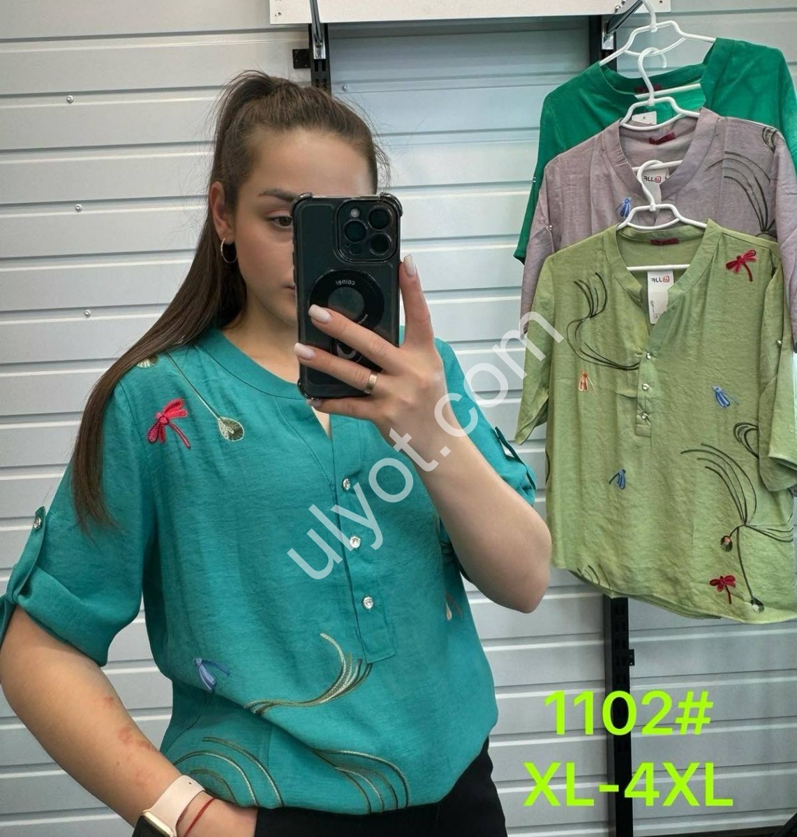 РУБАШКА JJF (XL-4XL) ФИОЛЕТОВЫЙ 1102