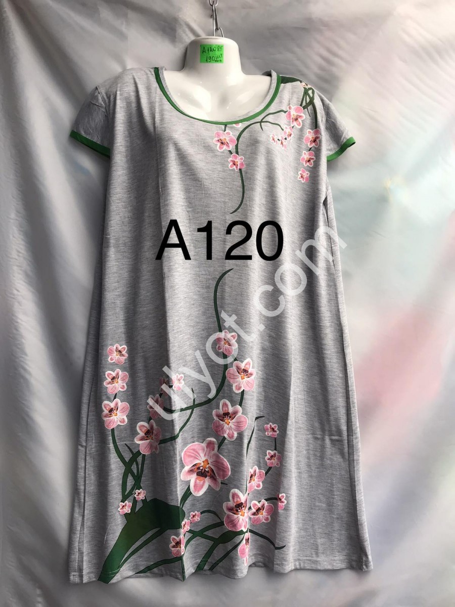 ПІЖАМА (5XL-7XL) СІРИЙ+РОЖОВИЙ A120
