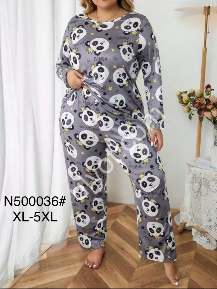 ПИЖАМА МИШКИ (XL-5XL) СЕРЫЙ 500036