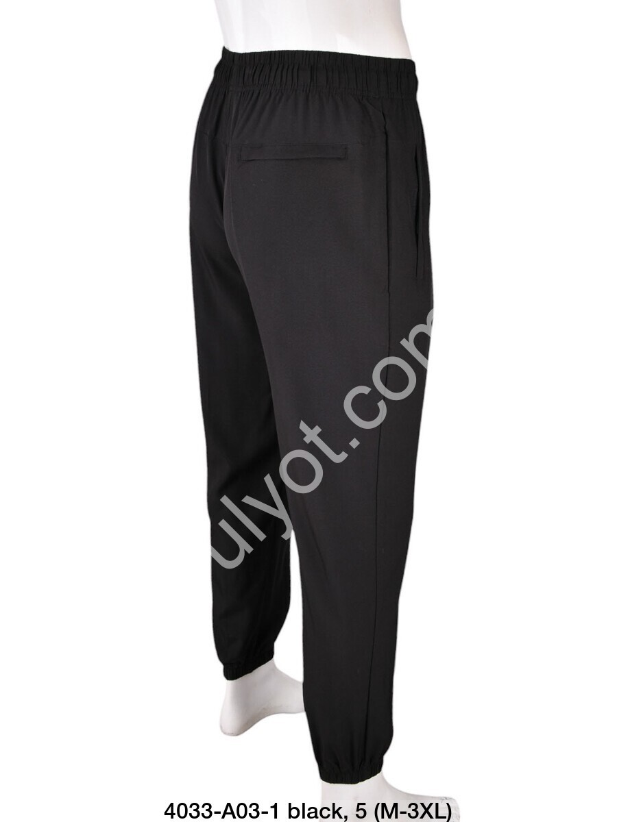 СПОРТ.ШТАНЫ N02 (M-3XL) МАНЖЕТ ЧЕРНЫЙ A03-1