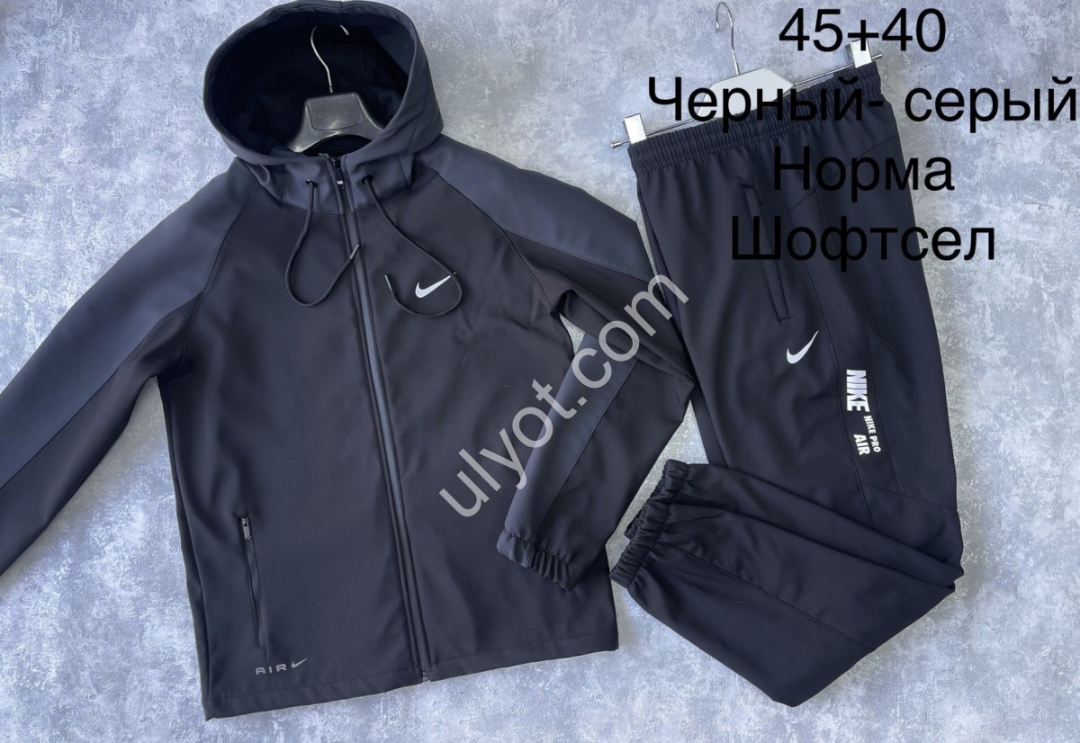 СПОРТ.КОСТЮМ N02 (48-56) МАНЖЕТ ЧЕРНЫЙ+СЕРЫЙ 45+40