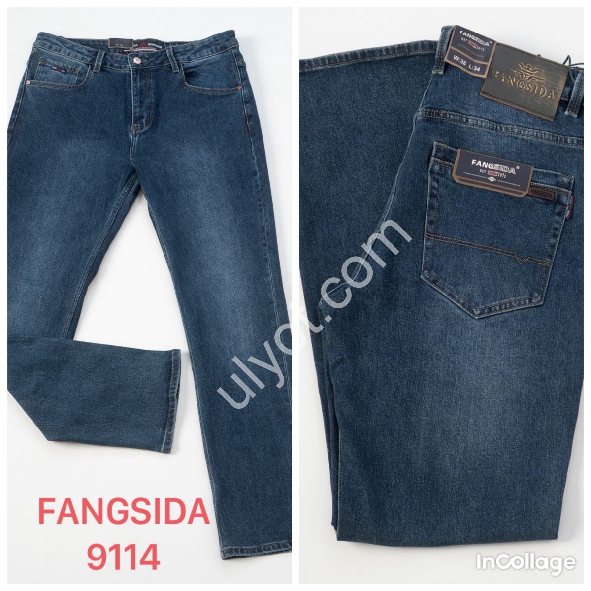 ДЖИНСЫ FANGSIDA (38-46) СИНИЙ 9114