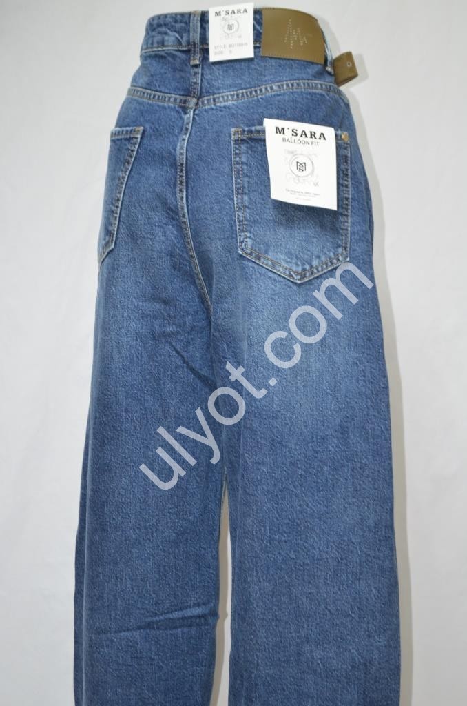 ДЖИНСЫ M.SARA (XS-XL) Т.СИНИЙ 1199