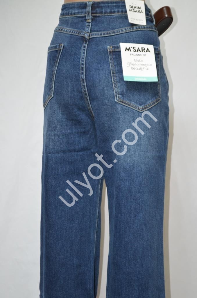 ДЖИНСЫ M.SARA (XS-XL) Т.СИНИЙ 1607H