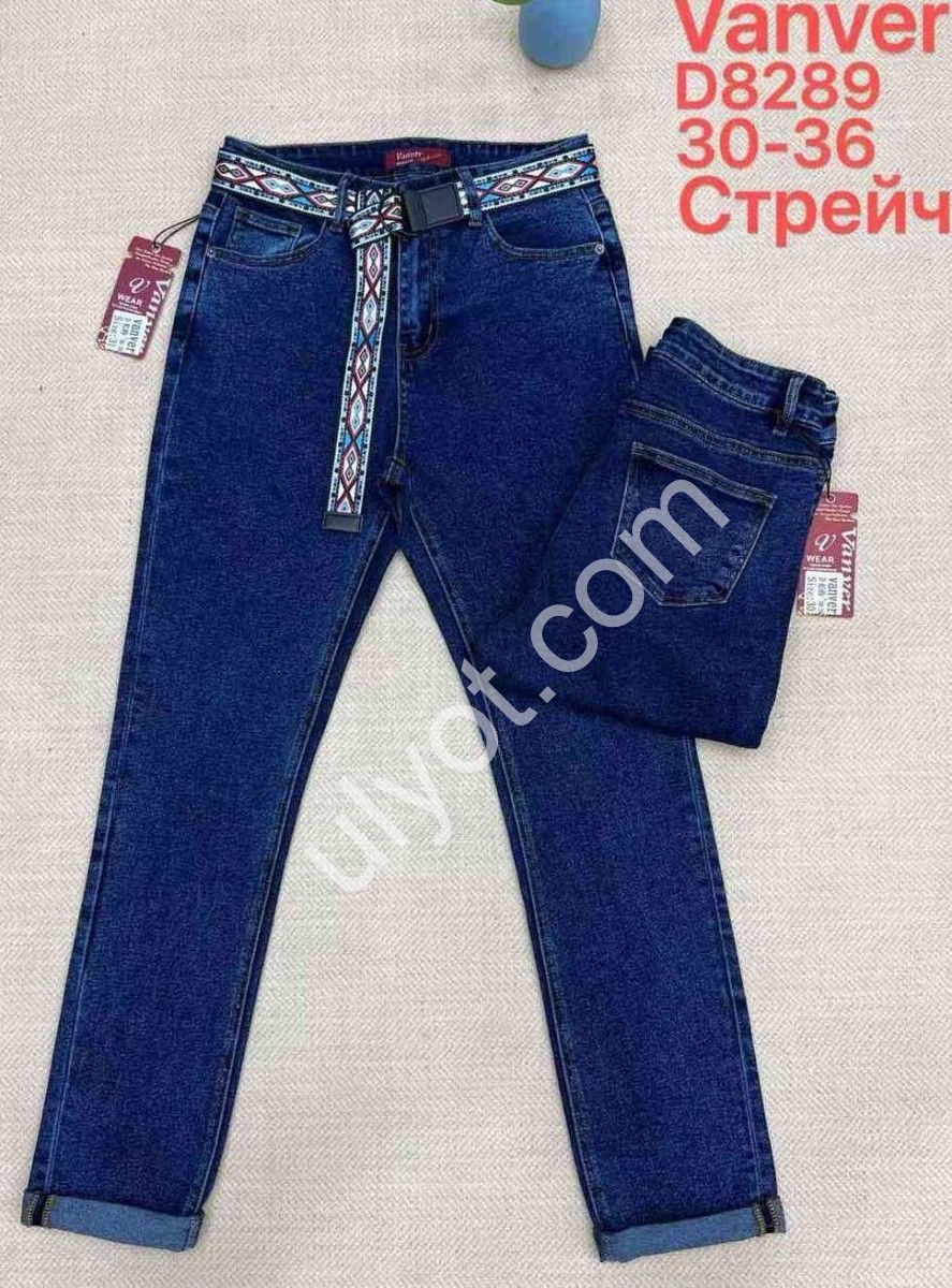 ДЖИНСИ VANVER (30-36) Т.СИНІЙ 8289