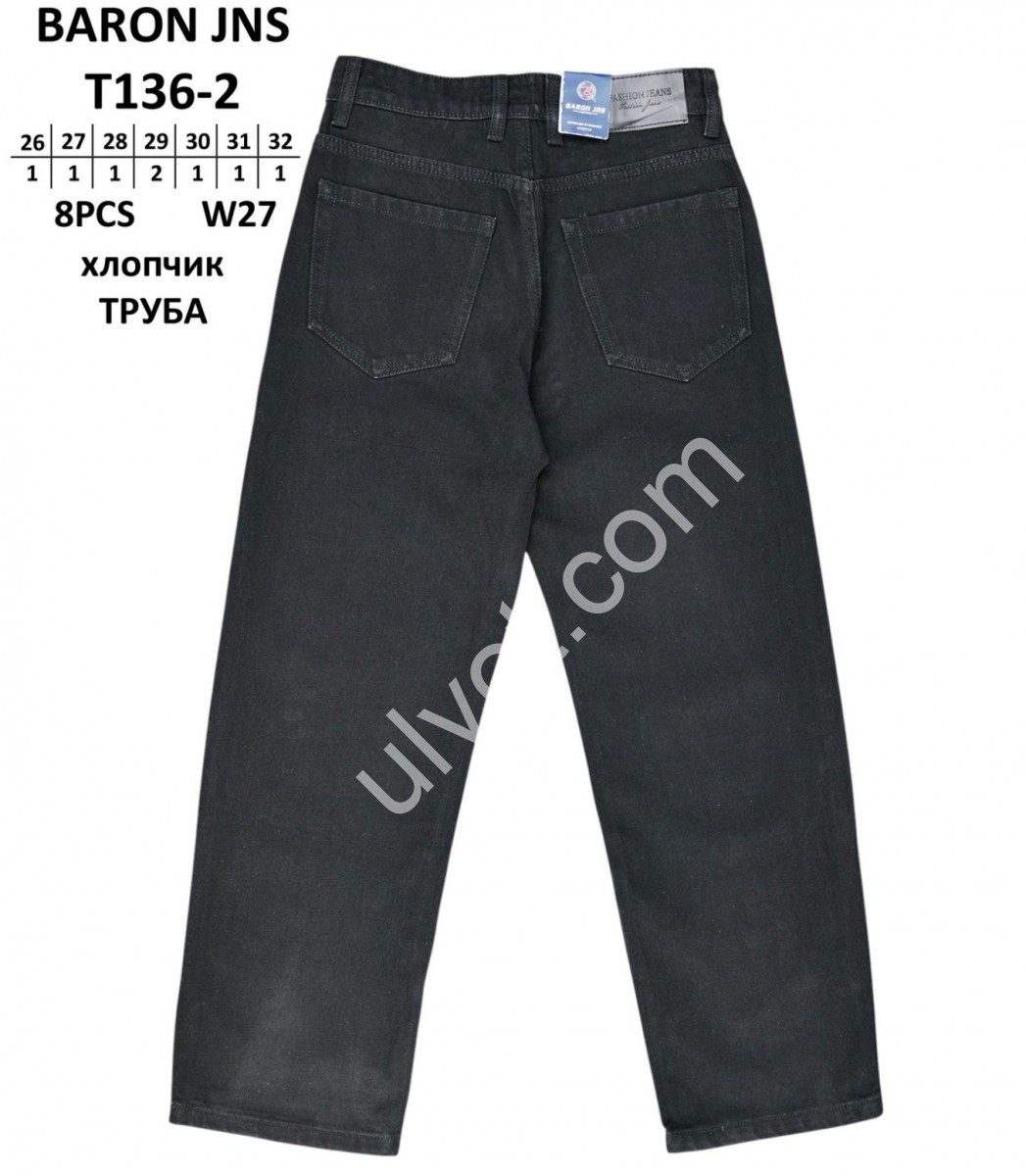 Фото 1 ДЖИНСЫ BARON (26-32) ЧЕРНЫЙ T136-2