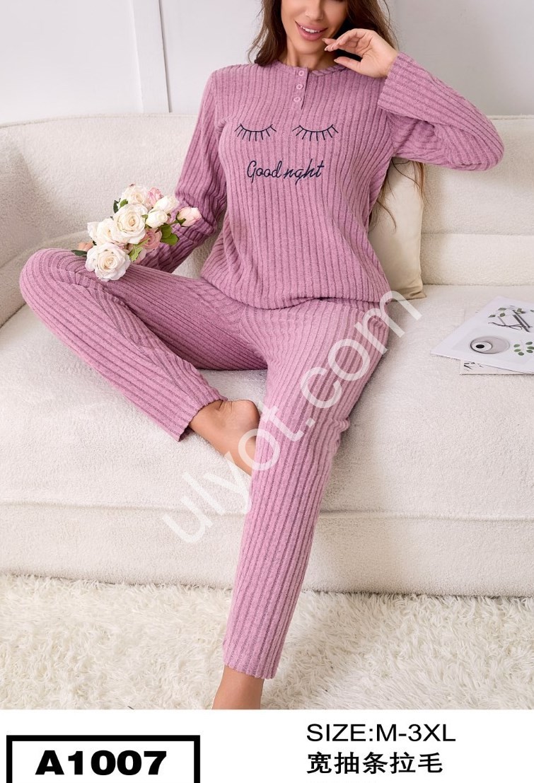 ПИЖАМА РЕСНИЦЫ (M-3XL) РОЗОВЫЙ A1007