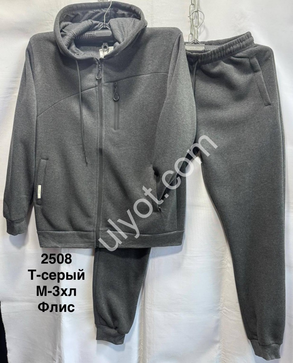 СПОРТ.КОСТЮМ (M-3XL) ФЛИС МАНЖЕТ ГРАФИТ 2058
