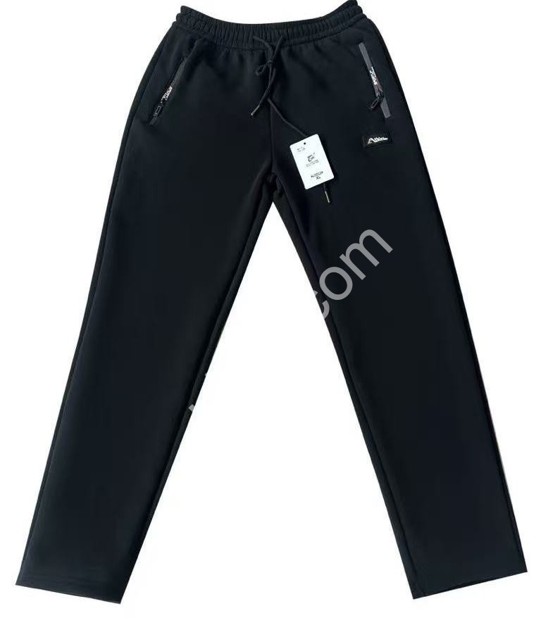 СПОРТ.ШТАНЫ (XL-5XL) ФЛИС ПРЯМОЙ ЧЕРНЫЙ 0012