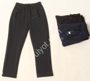 СПОРТ.ШТАНЫ (M-3XL) ФЛИС ПРЯМОЙ ЧЕРНЫЙ 2618