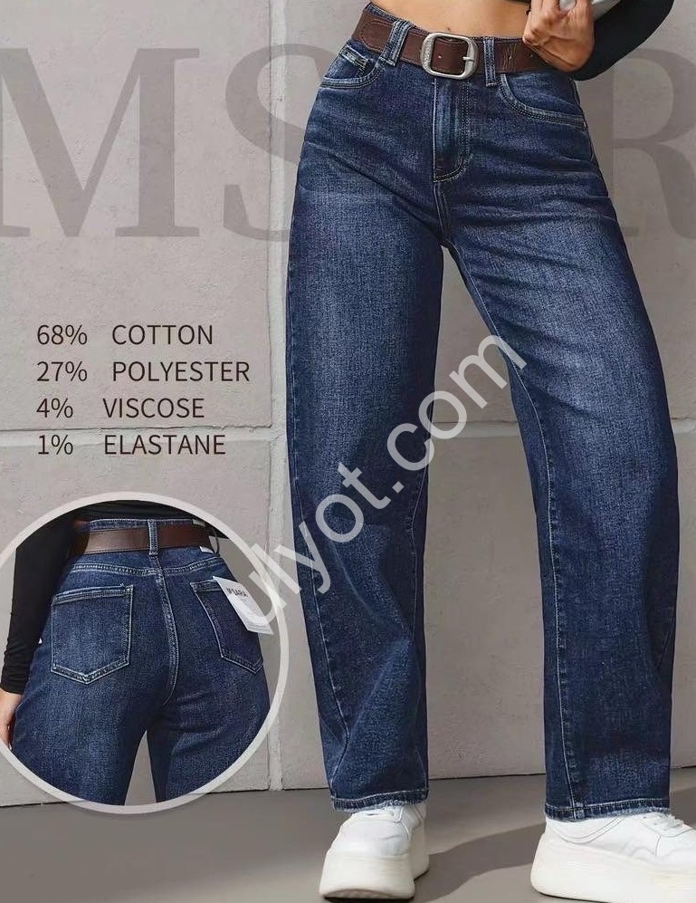 ДЖИНСЫ M.SARA (XS-XL) Т.СИНИЙ 1027-2