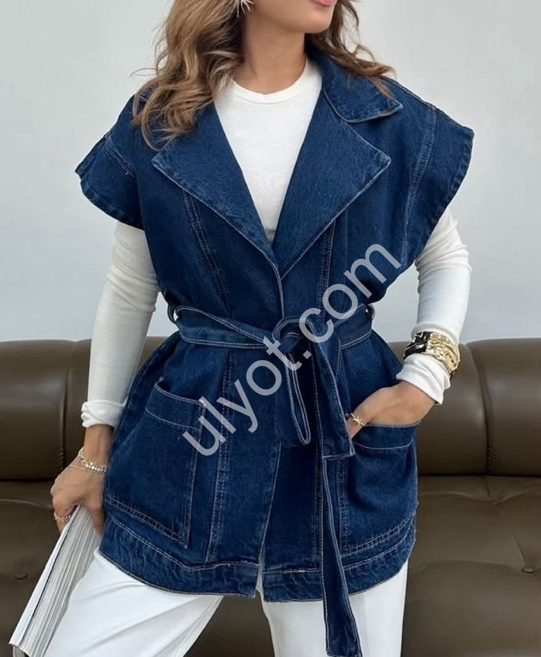 ЖИЛЕТКА ДЖИНСОВА TOP SHOP (SL) Т.СИНІЙ 3551