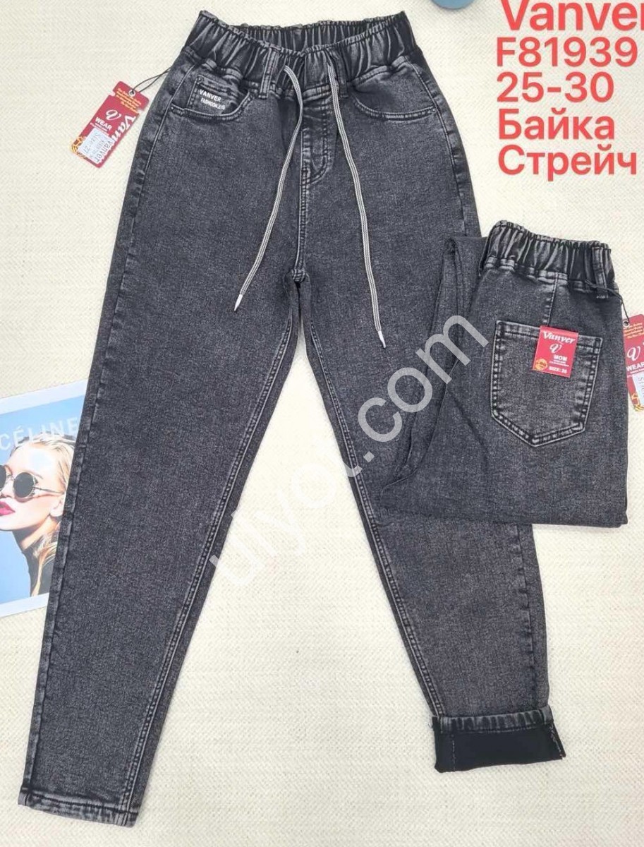 ДЖИНСЫ VANVER (25-30) БАЙКА ГРАФИТ F81939