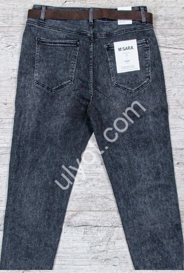 ДЖИНСЫ M.SARA (M-4XL) ГРАФИТ 1036-B