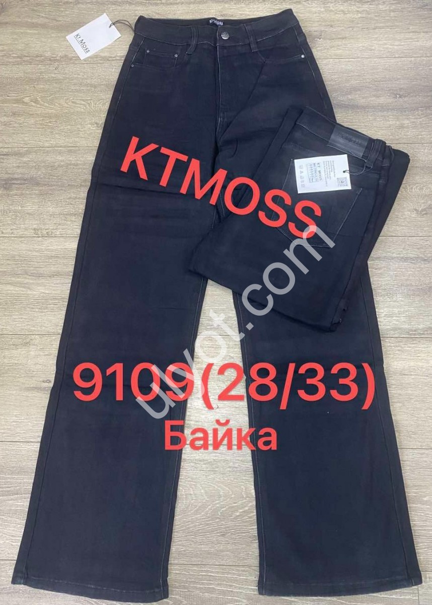 ДЖИНСИ KT.MOSS (28-33) БАЙКА ЧОРНИЙ 9109