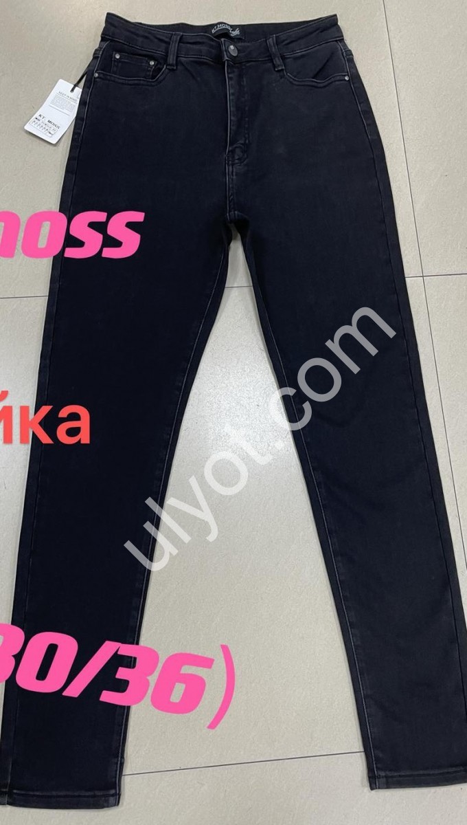 ДЖИНСЫ KT.MOSS (30-36) БАЙКА ЧЕРНЫЙ 217