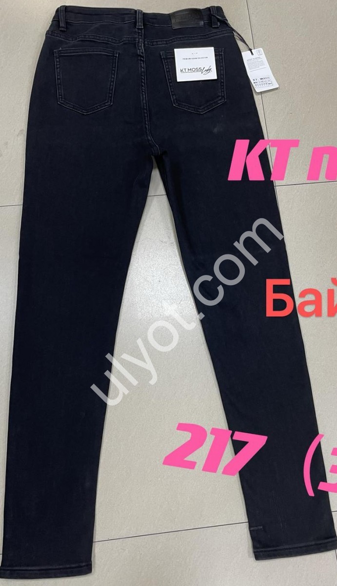 ДЖИНСЫ KT.MOSS (30-36) БАЙКА ЧЕРНЫЙ 217