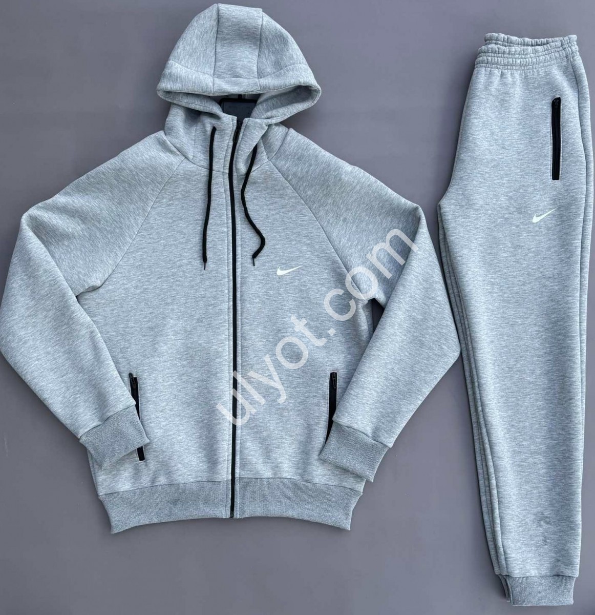 СПОРТ.КОСТЮМ N02 (S-2XL) ФЛИС МАНЖЕТ МЕЛАНЖ 