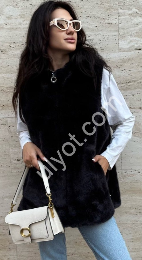 ЖИЛЕТКА (2XL-4XL) МЕХ КОРИЧНЕВЫЙ 9009
