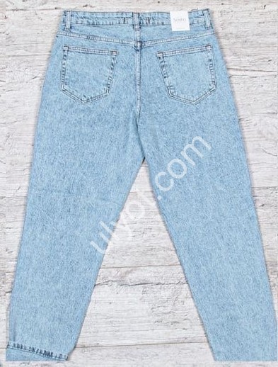 ДЖИНСЫ SASHA (30-36) БАЙКА ГОЛУБОЙ 1013