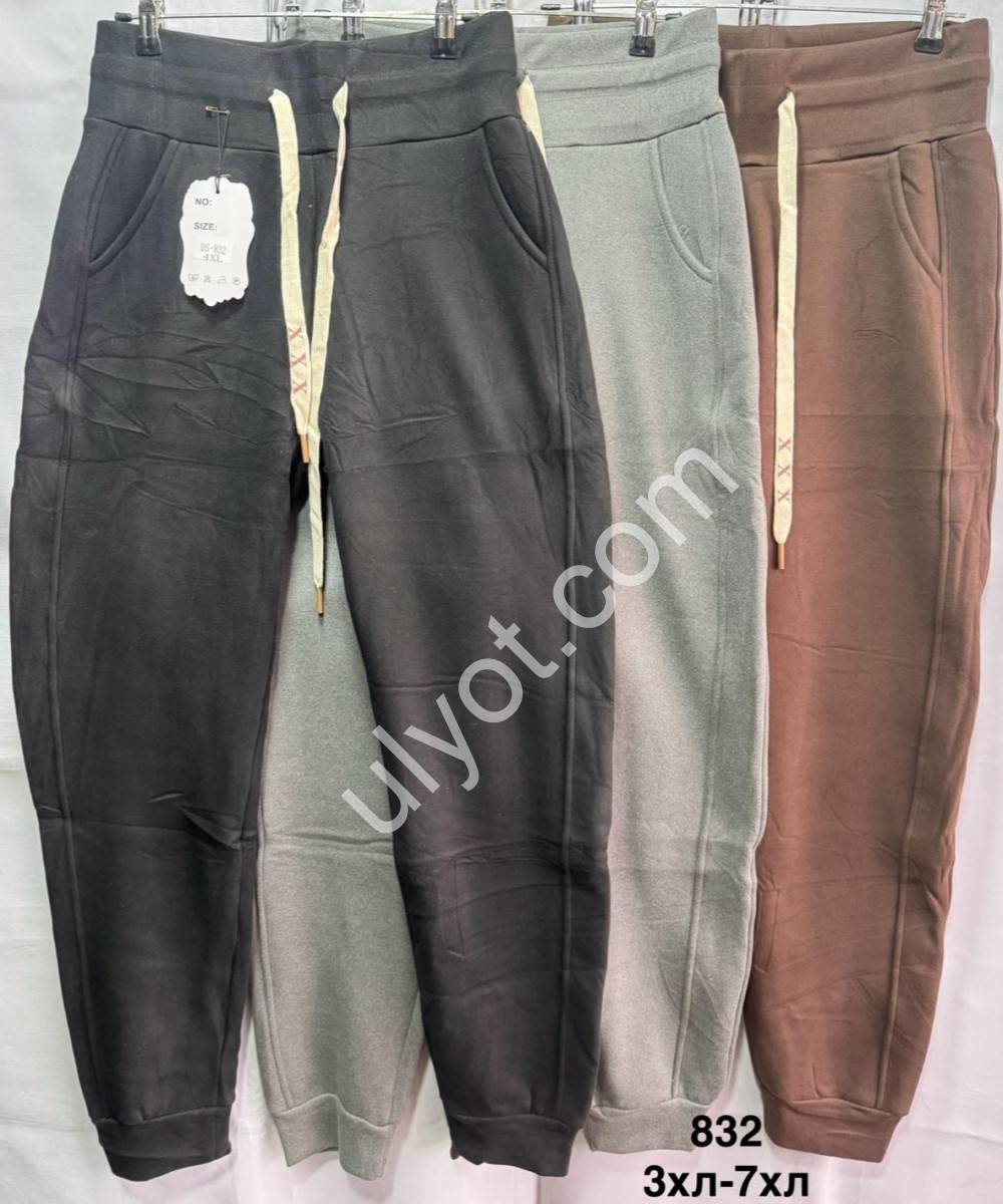 ШТАНЫ (3XL-7XL) МЕХ МАНЖЕТ ЧЕРНЫЙ 832