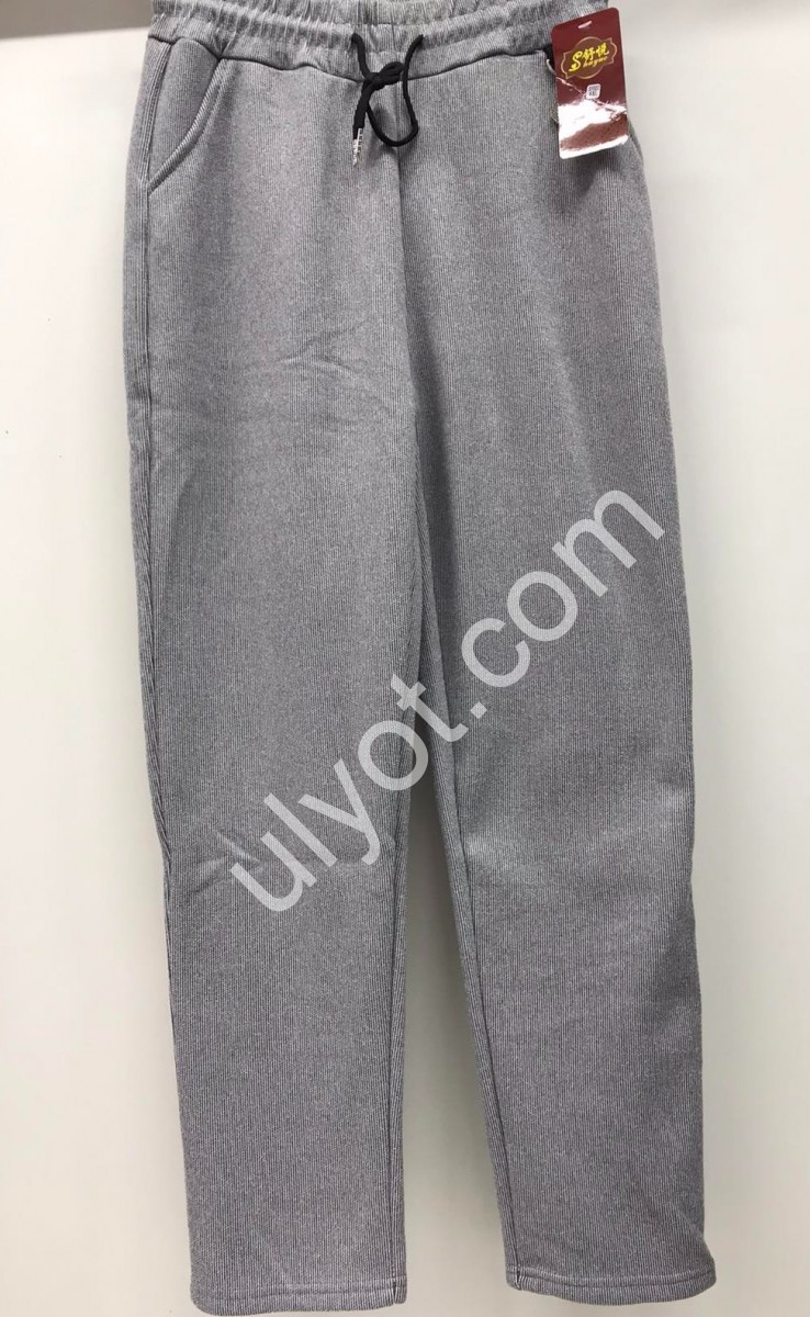 СПОРТ.ШТАНИ (XL-5XL) хутро ПРЯМО СІРИЙ 002