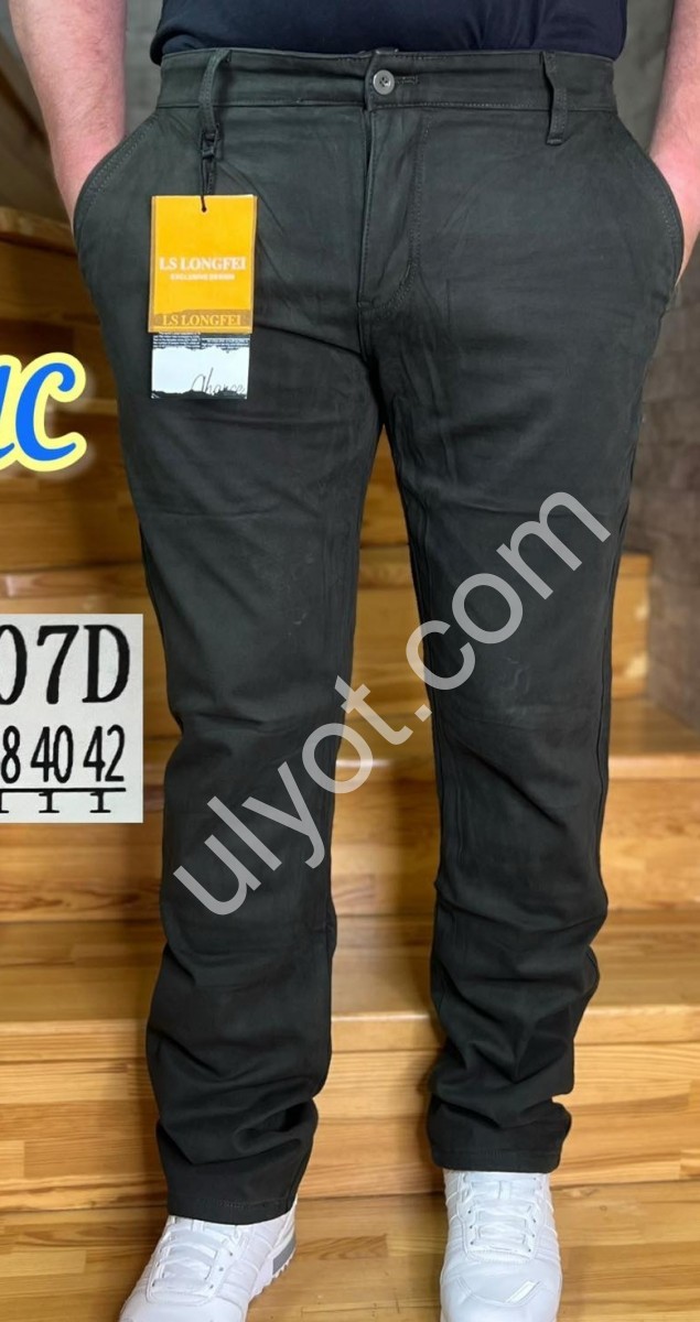БРЮКИ LONGFEI (32-42) ФЛИС ХАКИ F8607D