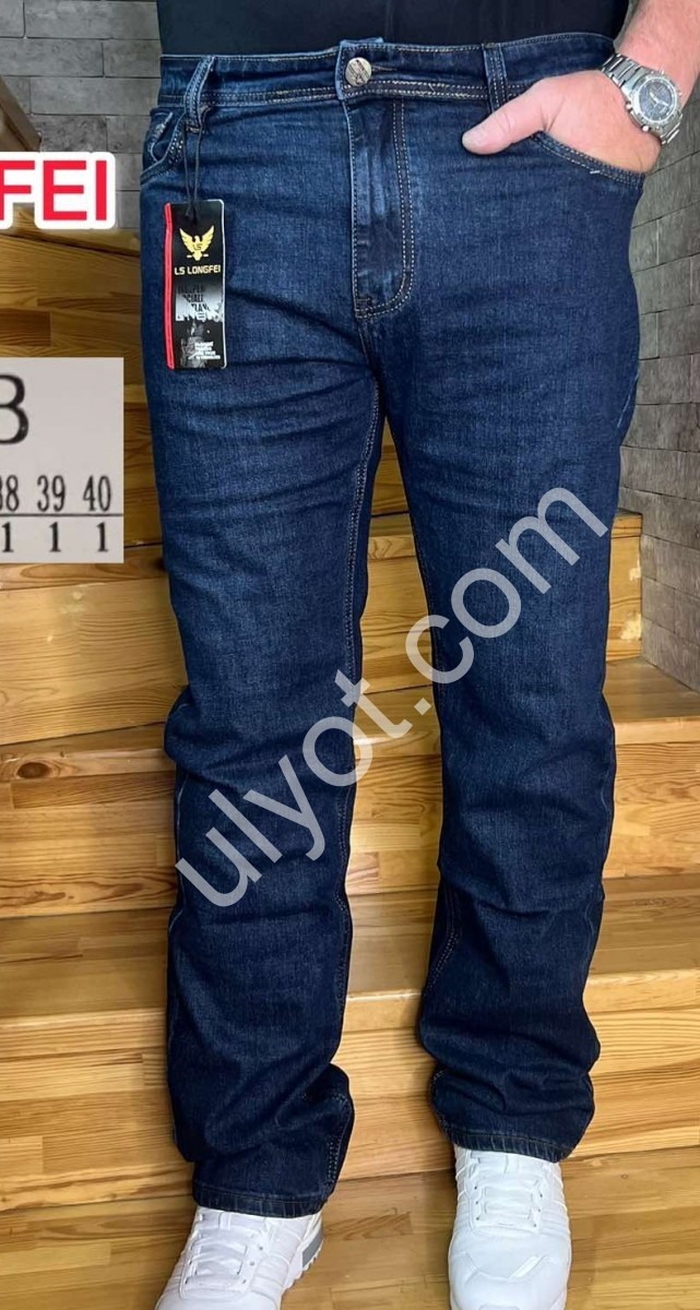 ДЖИНСЫ LONGFEI (32-40) СИНИЙ 362B