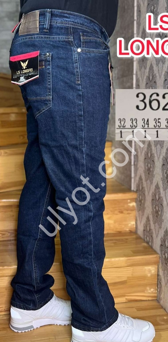 ДЖИНСЫ LONGFEI (32-40) СИНИЙ 362B