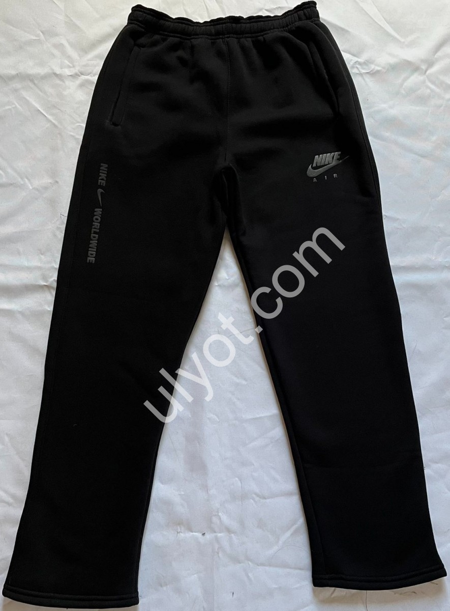 СПОРТ.ШТАНЫ N02 (46-54) ФЛИС ПРЯМОЙ ЧЕРНЫЙ K10P