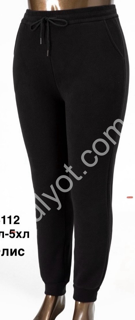 ШТАНЫ (2XL-5XL) ФЛИС МАНЖЕТ ЧЕРНЫЙ 5112