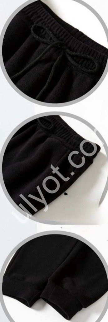 ШТАНЫ (2XL-5XL) ФЛИС МАНЖЕТ ЧЕРНЫЙ 5112