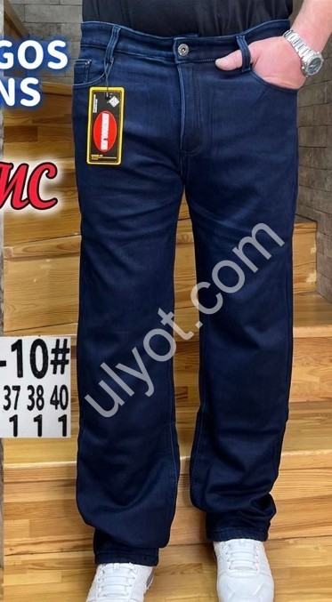 ДЖИНСЫ AVIWGOS (32-40) ФЛИС Т.СИНИЙ 039-3-10