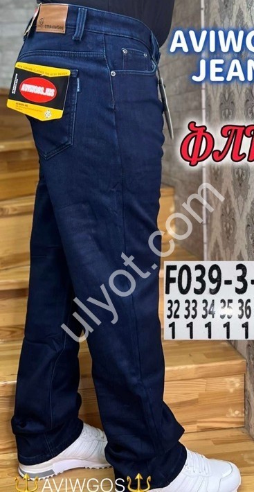 ДЖИНСЫ AVIWGOS (32-40) ФЛИС Т.СИНИЙ 039-3-10