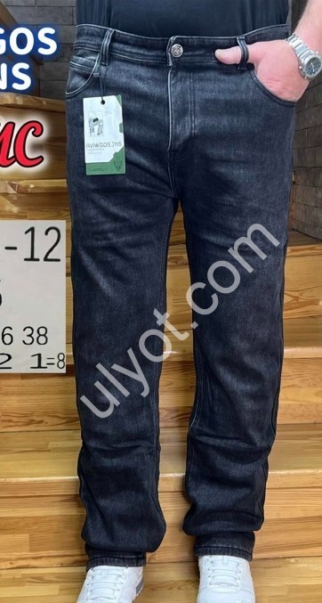 ДЖИНСЫ AVIWGOS (32-38) ФЛИС ГРАФИТ 595-12