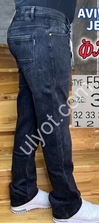 ДЖИНСЫ AVIWGOS (32-38) ФЛИС ГРАФИТ 595-12
